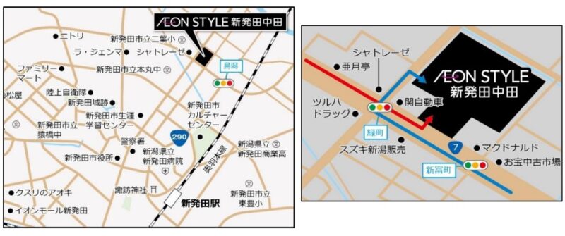 イオンスタイル新発田中田の地図
